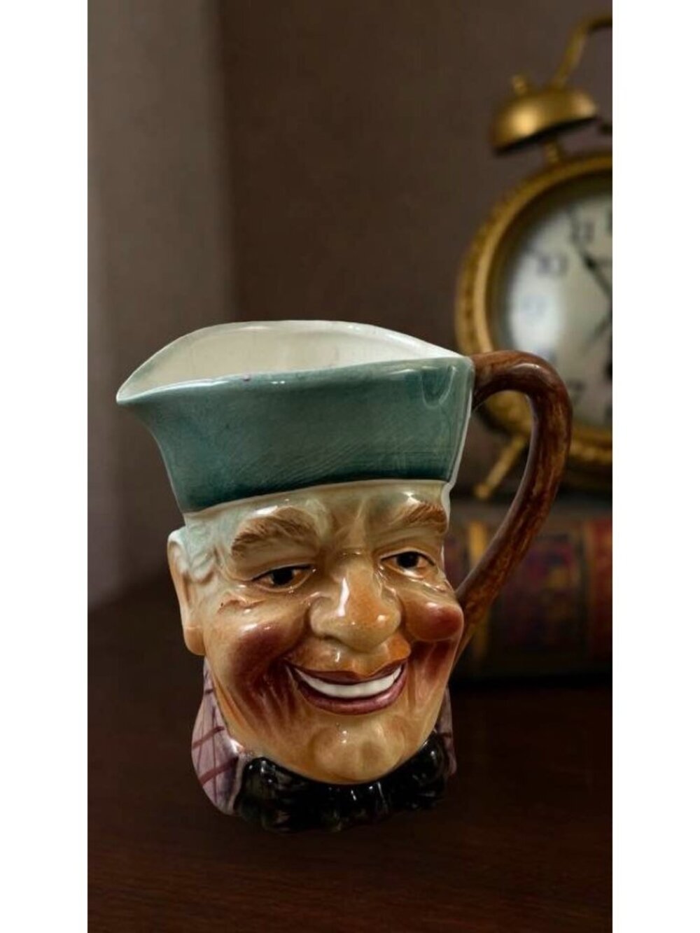 Vintage Japanese Character Jug Pitcher, Smiling Man Toby Style Creamer, Hand Pai